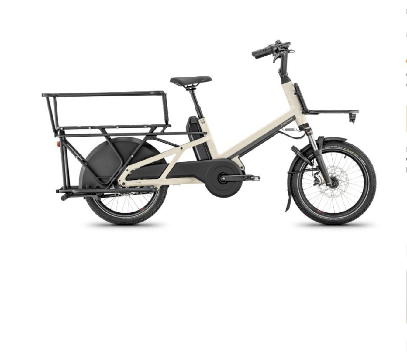 Moustache Lundi 20 cargo 5 800Wh 2025, Cream
